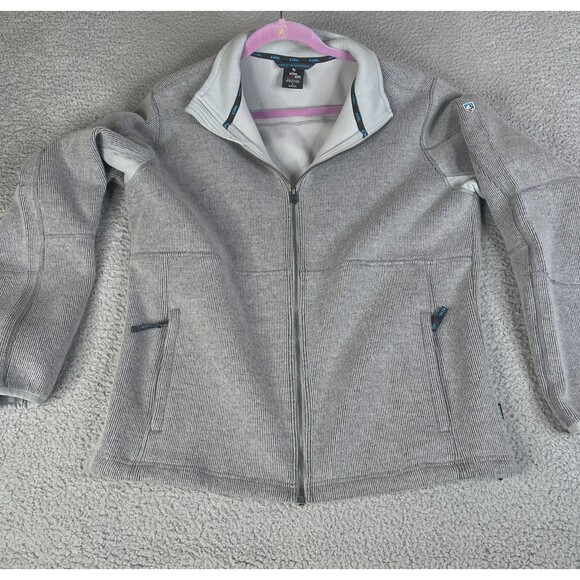 KUHL Thor Fleece Jacket Mens L Gray Full Zip Wool Blend Knit ThermaCore Pullover - Picture 1 of 15